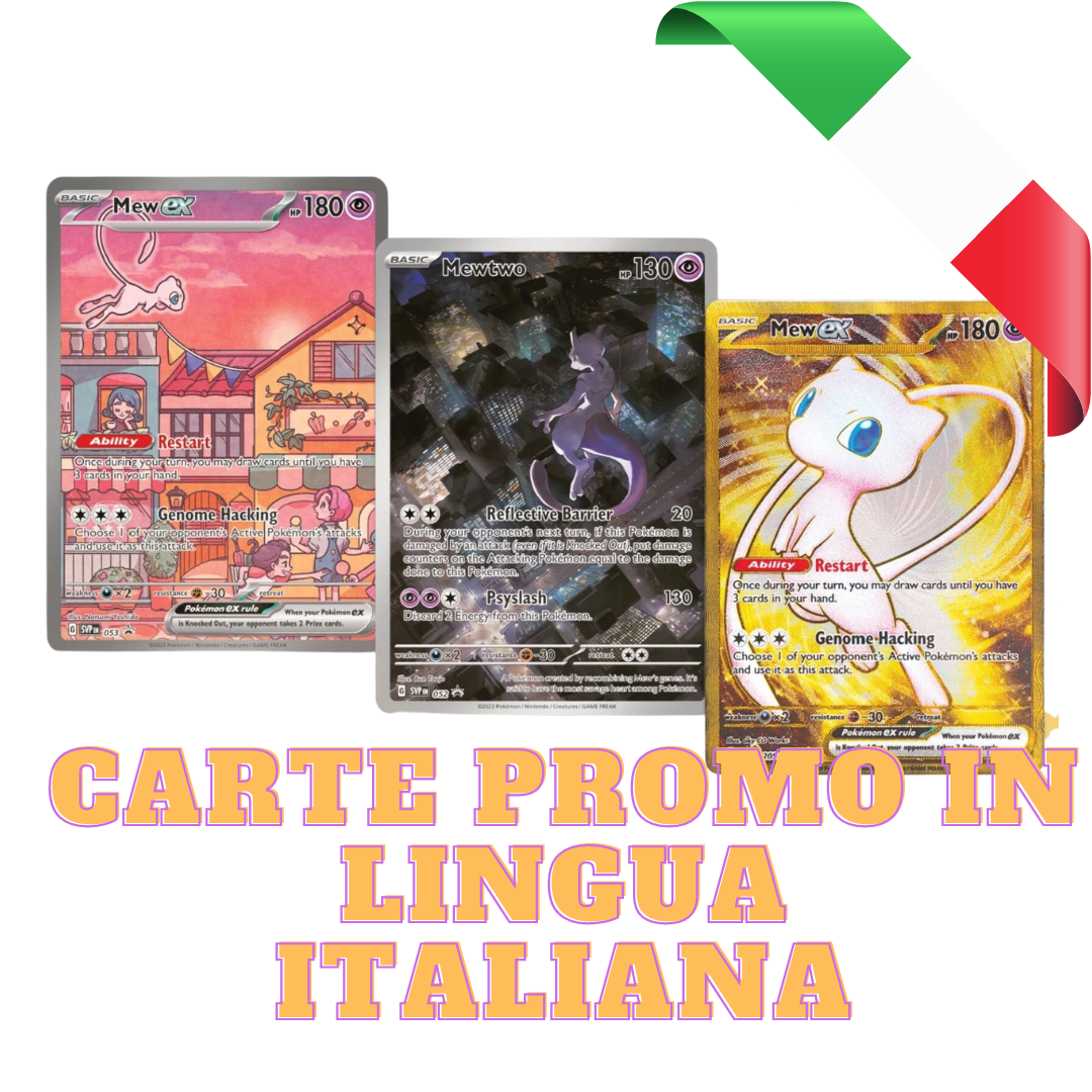 Carte promo in lingua italiana ultra premium 151 pokemon mew