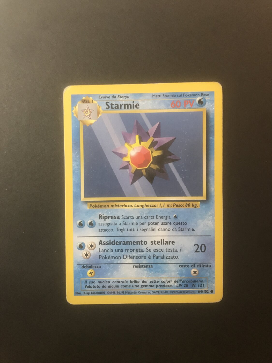 64/102 Starmie Pokemon set base, played, ITA